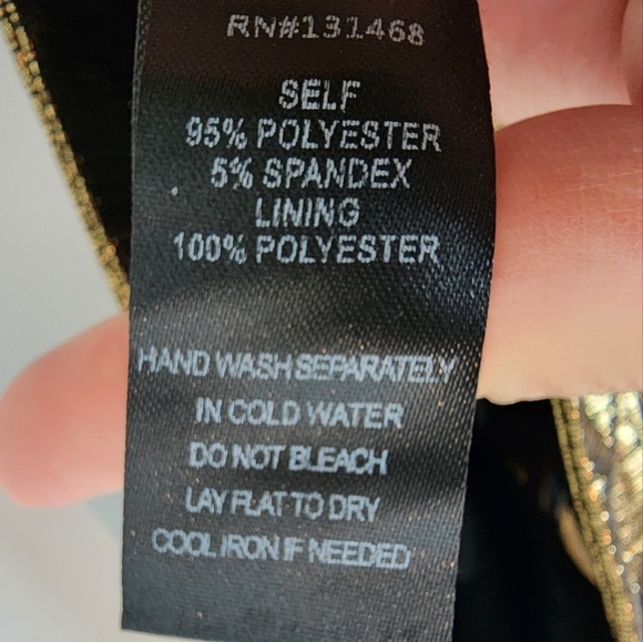 Vici Exclusive x Fate Walk of Fame Shimmer Flare Pants Gold Bell Bottom Pant Md - Picture 7 of 11